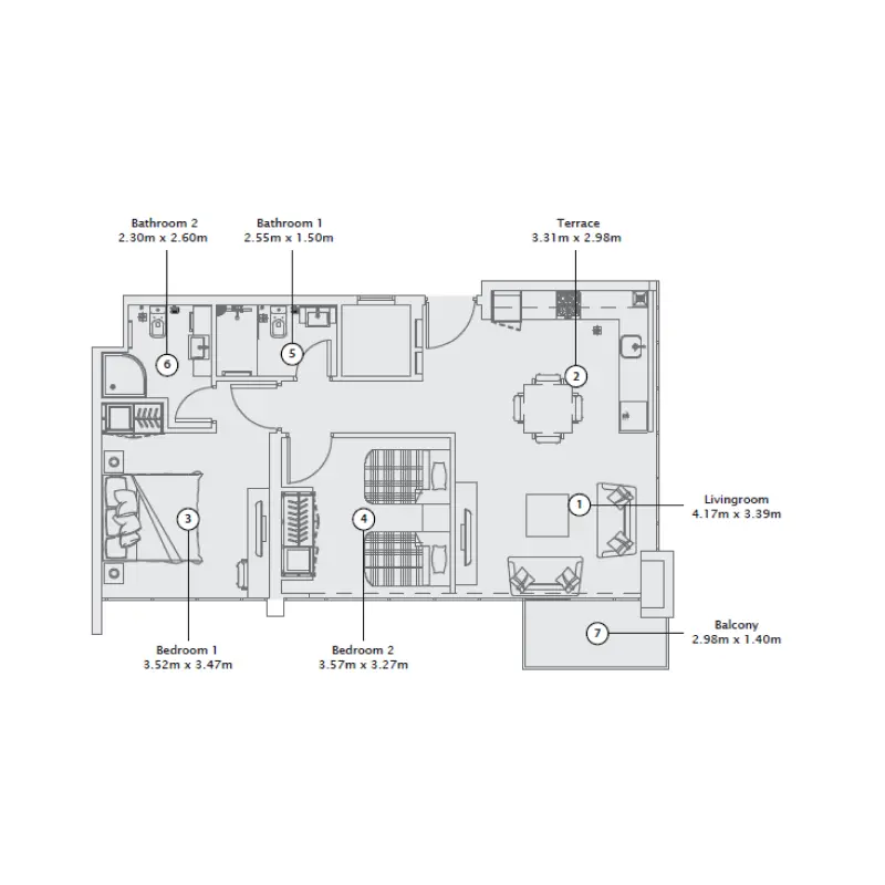 2 bedroom