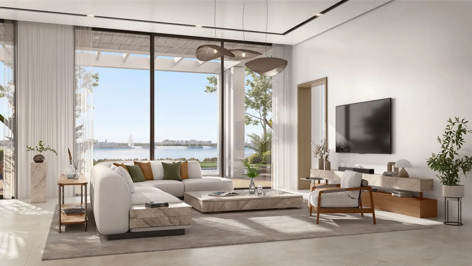 Family living space in Bashayer Villas highlighting natural light, modern décor, and sophisticated Abu Dhabi villa interiors..jpg
