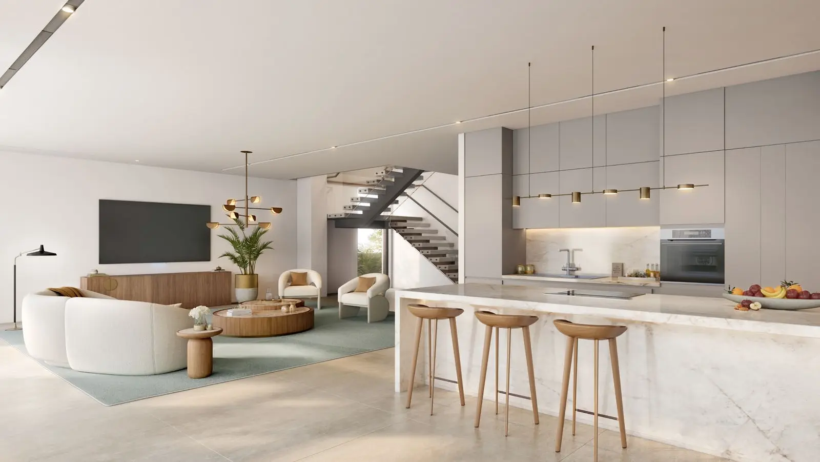 Premium show kitchen at Bashayer Villas combining high-end cabinetry, modern appliances, and upscale real estate styling.jpg