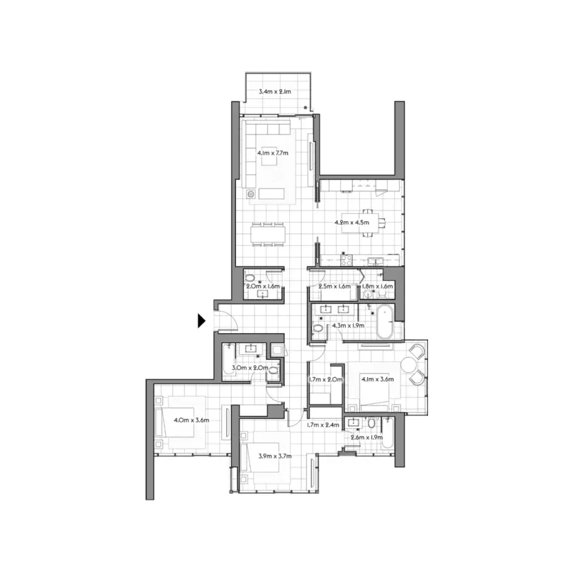 3 bedroom floor plan