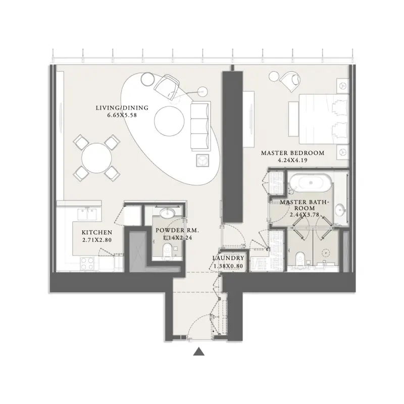 1 bedroom floor plan