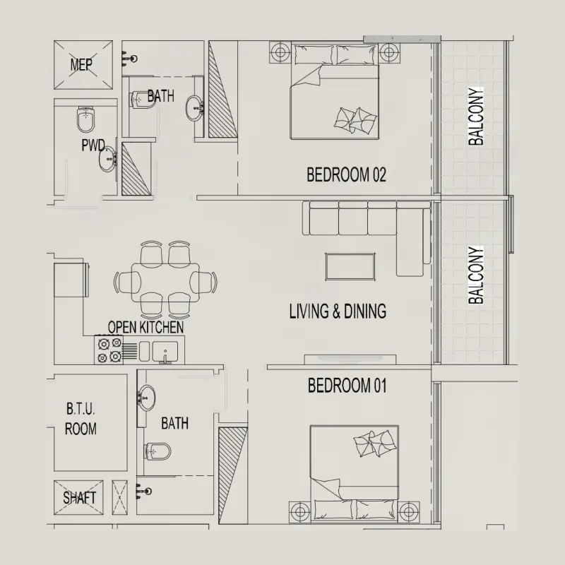 2 bedroom