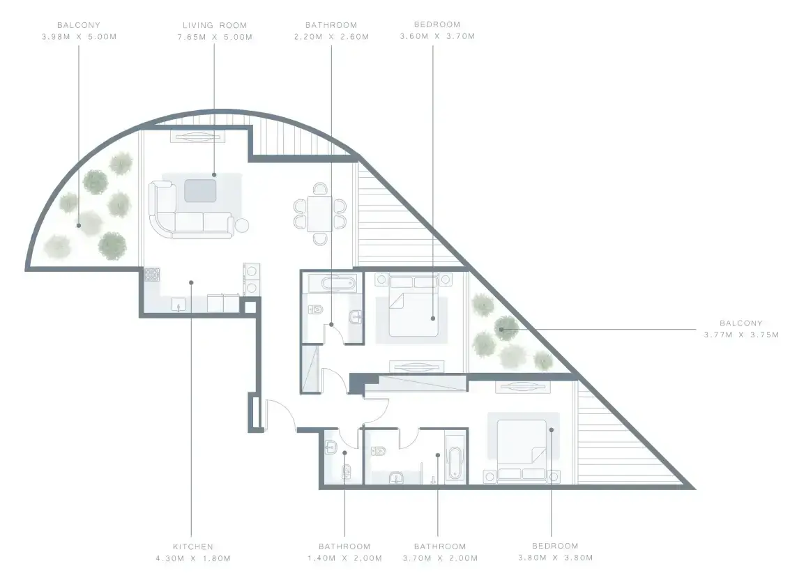 2 Bedrooms apartments - Royal Bay