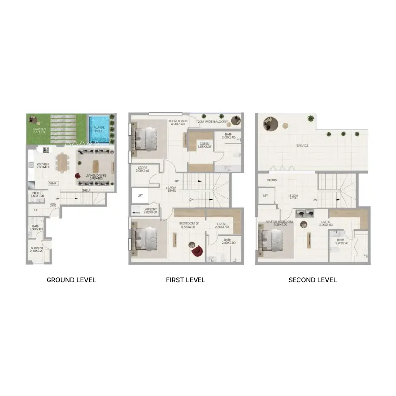 3 bedroom + pool
