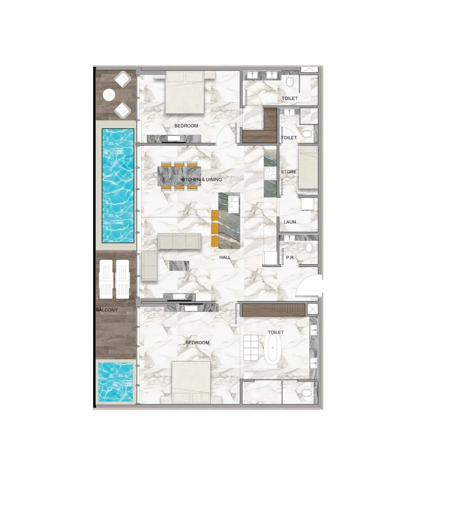 2 Bedrooms apartments - Sky Vista