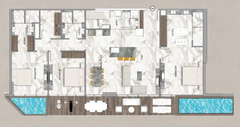 3 Bedrooms apartments - Sky Vista