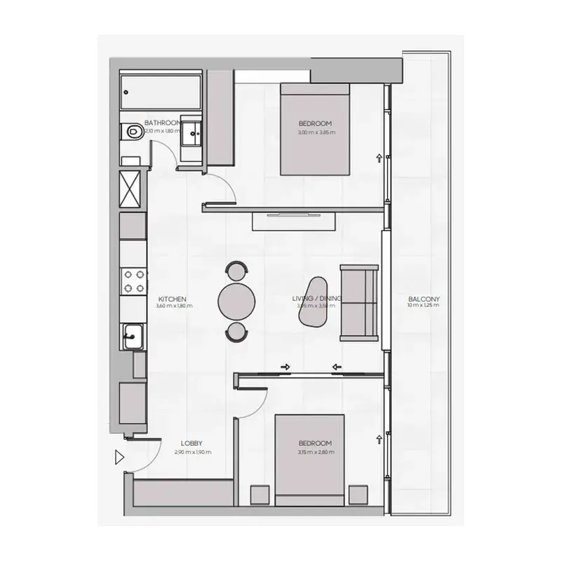 2 Bedrooms apartments - The Community JVT