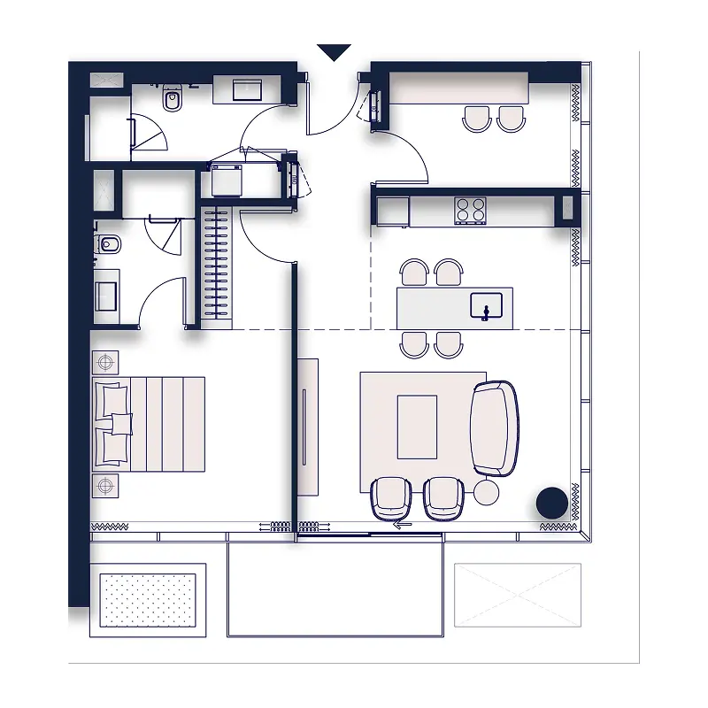 1 bedroom Apartments floor plan