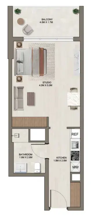 Studio apartments - Ghaff Land Residence