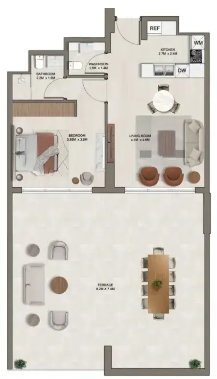 1 Bedroom apartments - Ghaff Land Residence