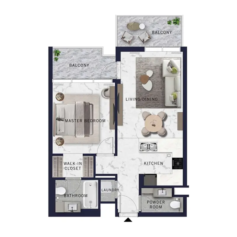 1 bedroom Apartments floor plan