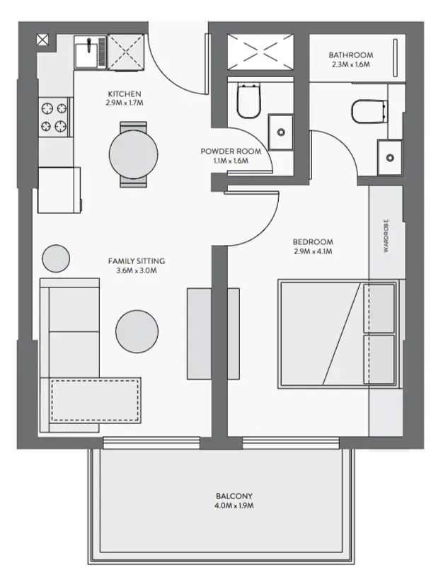 1 Bedroom apartments - Equiti Gate