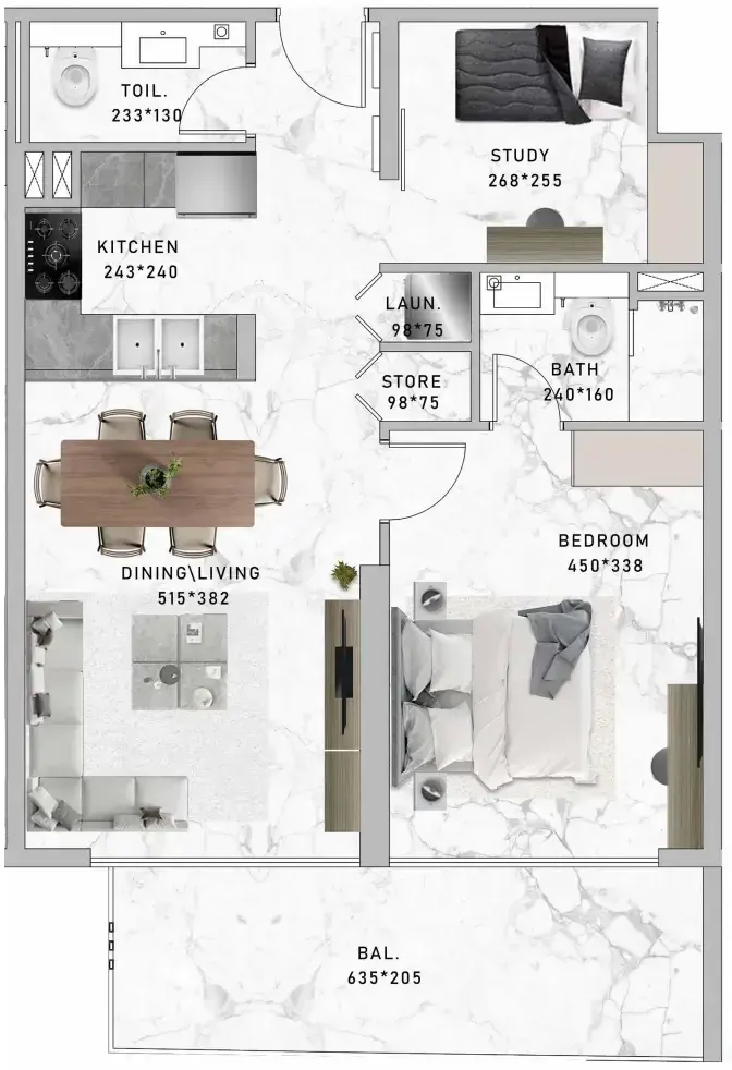 1.5 bedrooms apartments - Al Serh Residences 11