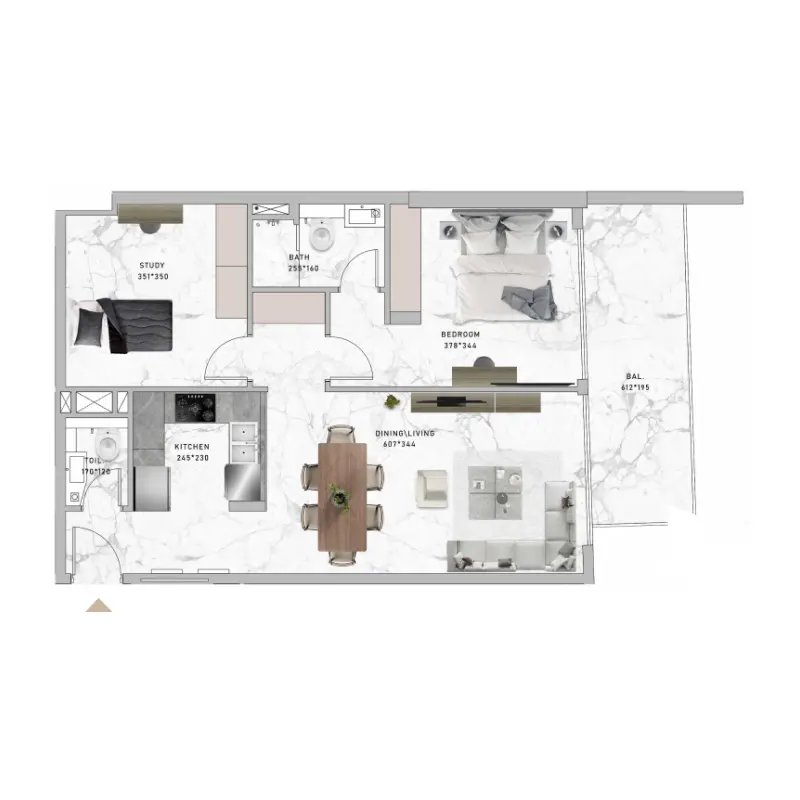 1,5 bedroom