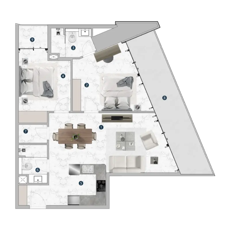 2,5 bedroom
