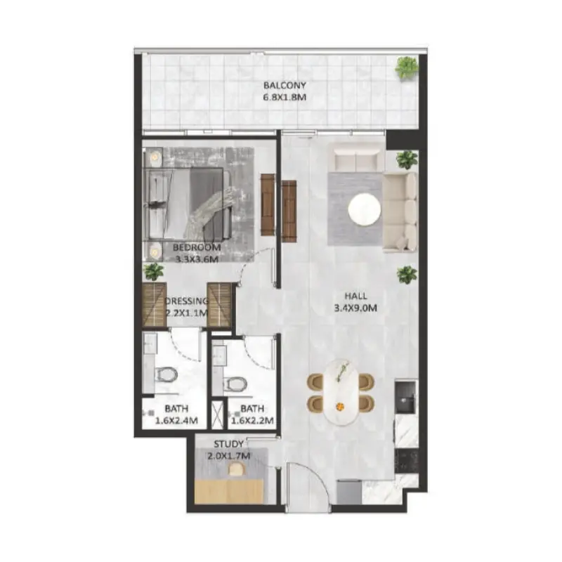 1 bedroom