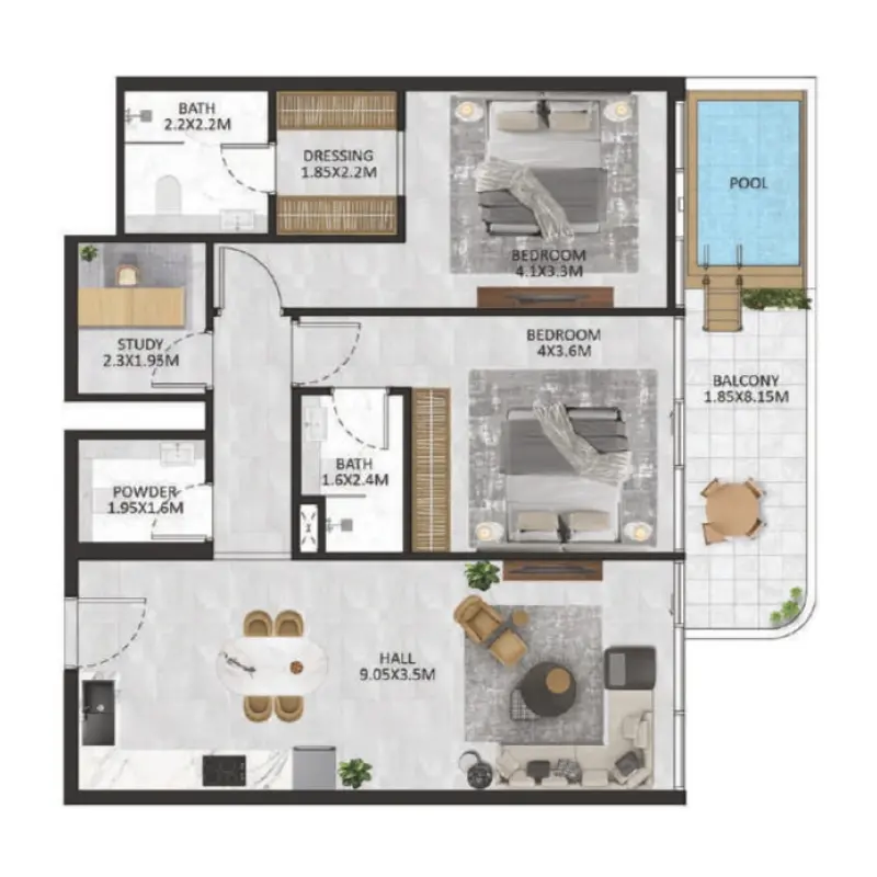 2 bedroom
