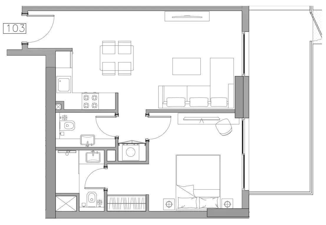 1 Bedroom apartments - Trevino