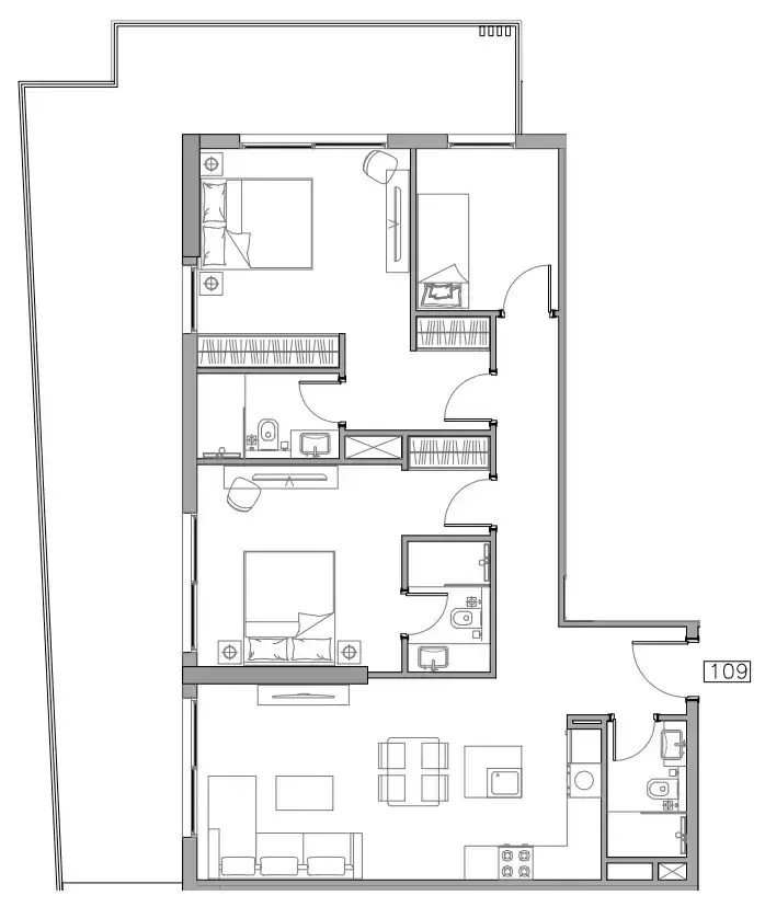 2 Bedrooms apartments - Trevino