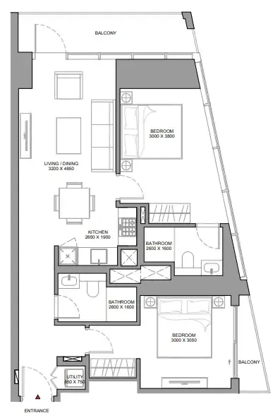 2 Bedrooms apartments - The Eden at Sobha Central