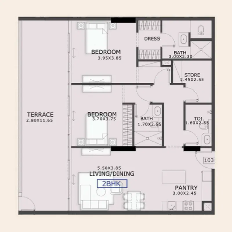 2 bedroom