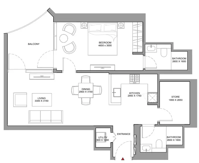 1.5 bedrooms apartments - Skyvue Stellar
