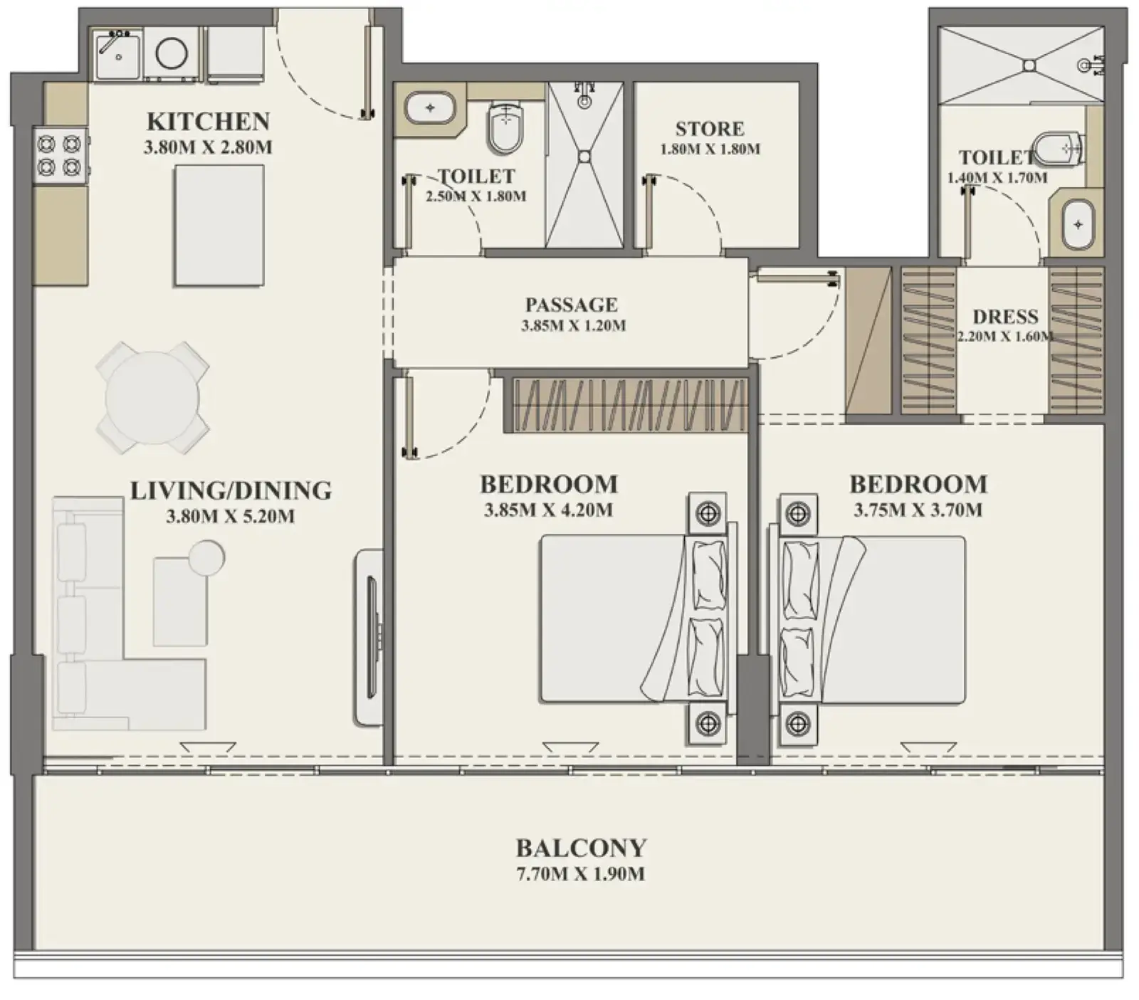 2 Bedrooms apartments - Celeste Heights
