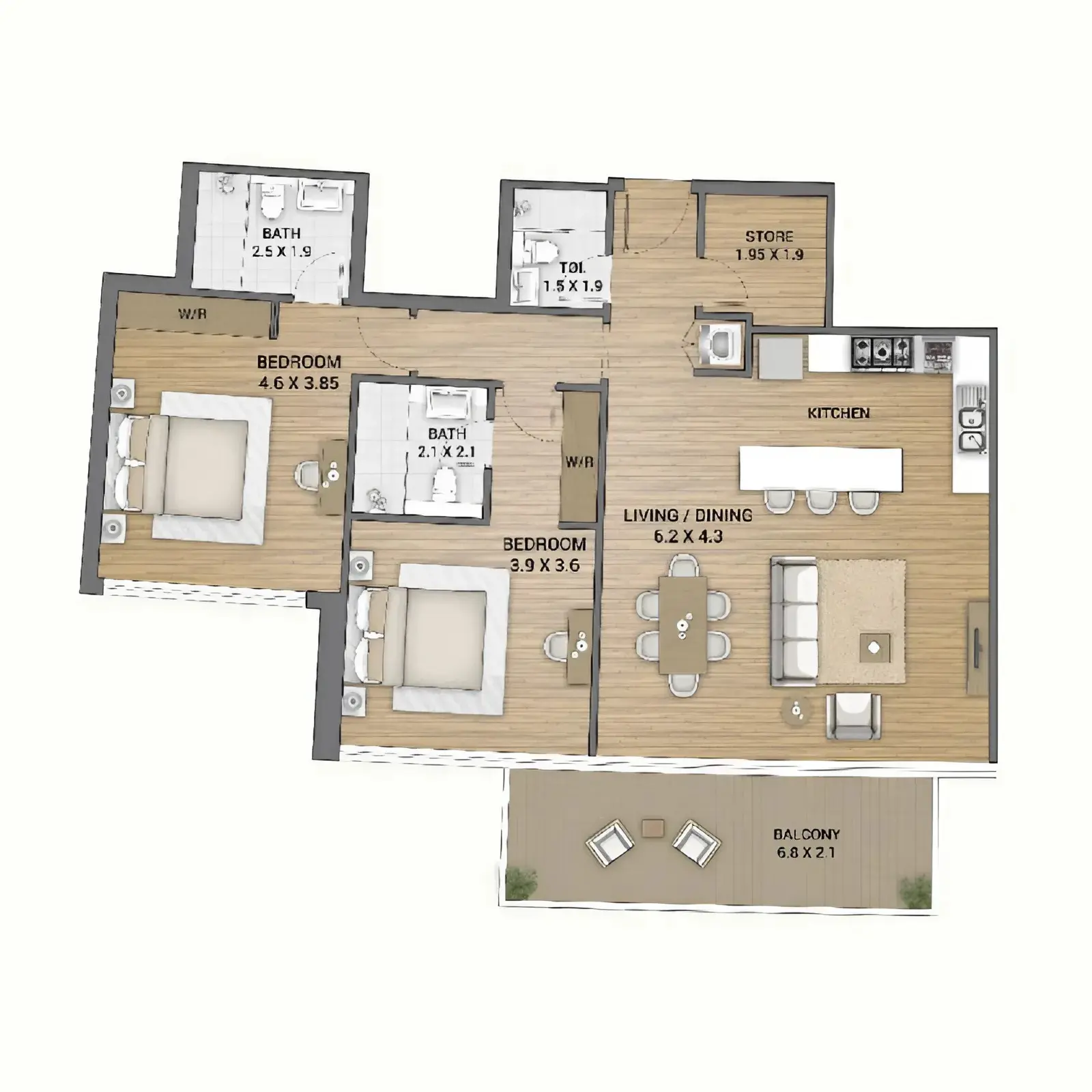 2 bedroom Apartments -  Ocean Tower