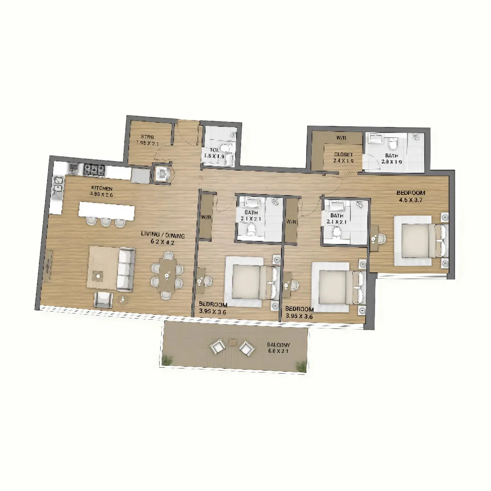 3 bedroom Apartments -  Ocean Tower
