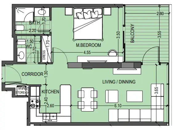 1 Bedroom apartments - Celia Gardens