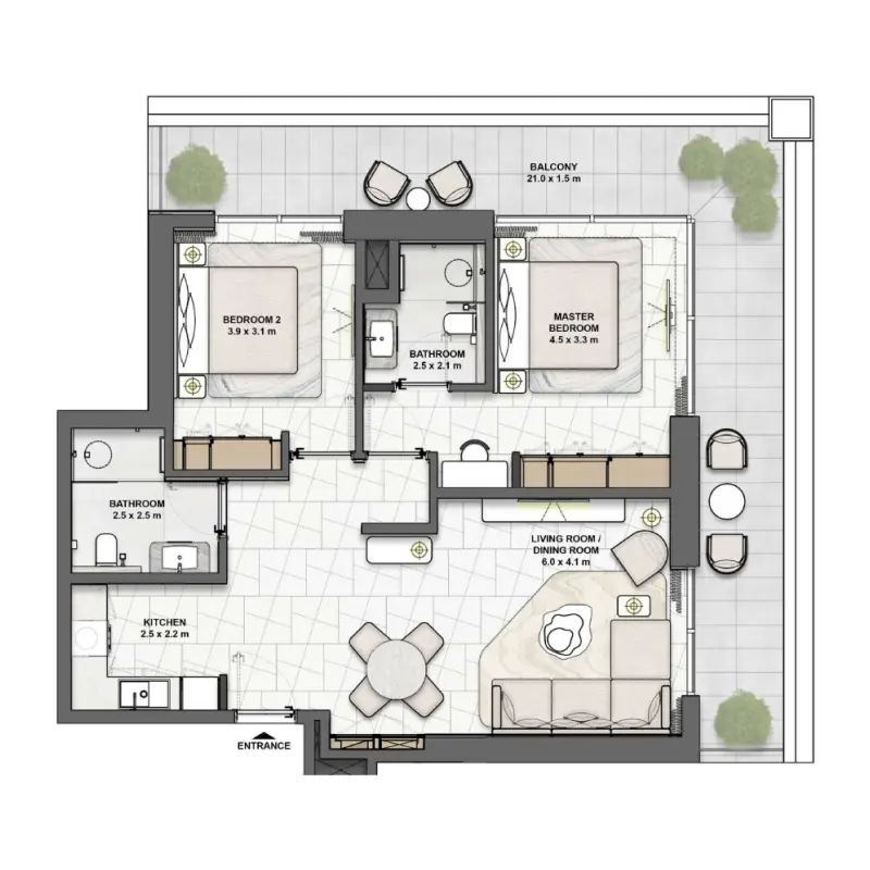 2 bedroom