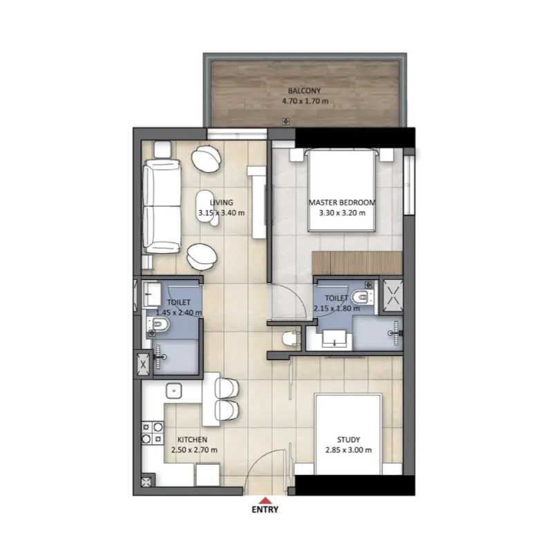 1 bedroom
