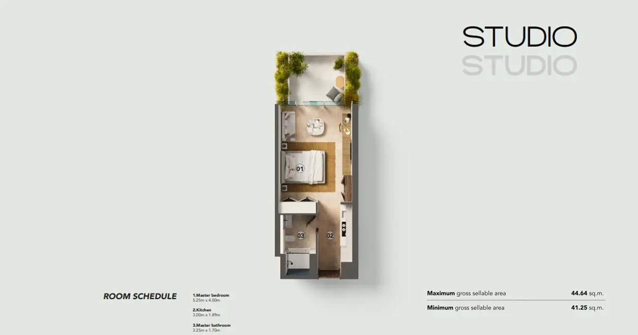 Studio Apartment floor plan