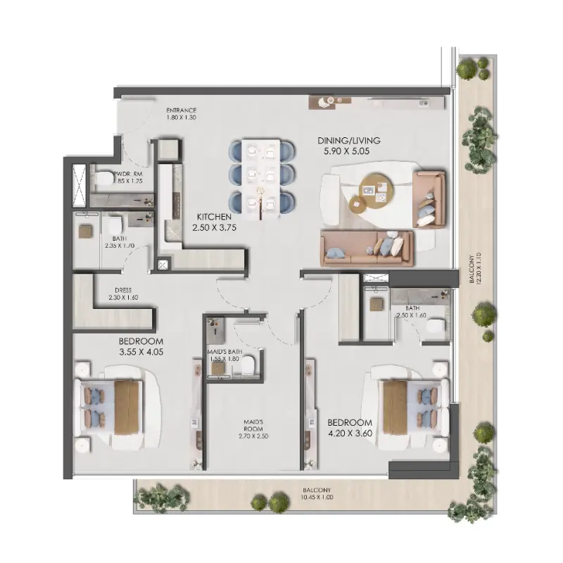 2 bedroom