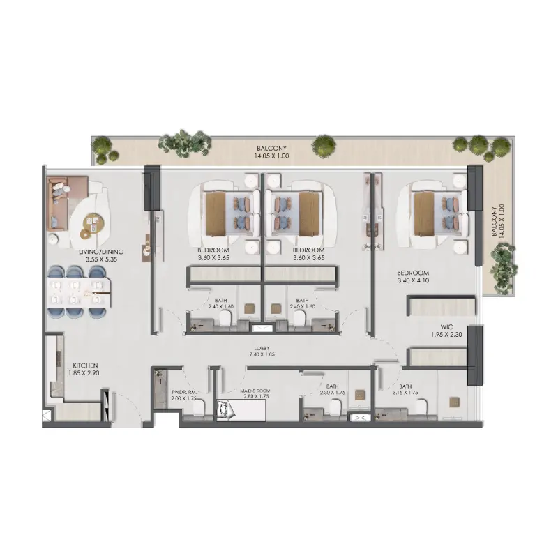 3 bedroom