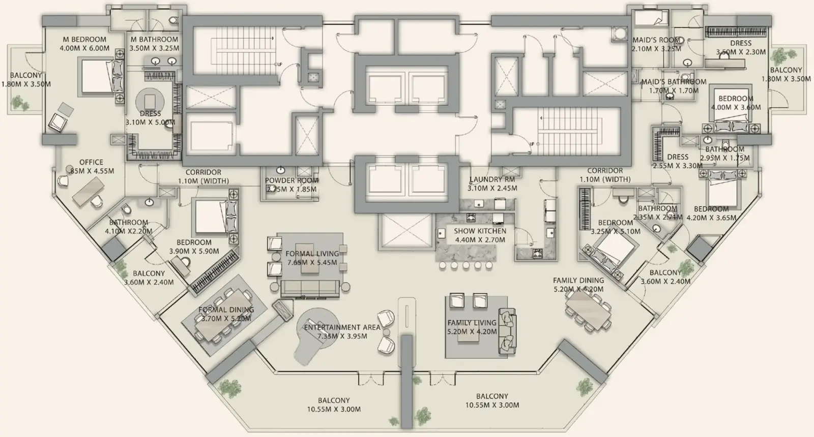 5.5 bedrooms penthouse - Velor Penthouses