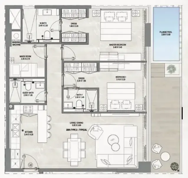 2 Bedrooms apartments - Gharbi 1 Residences