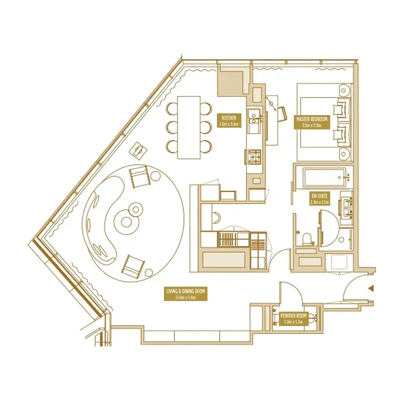 1 Bedroom apartments - Uptown Tower