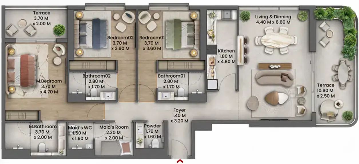 3 Bedrooms apartments - Talea
