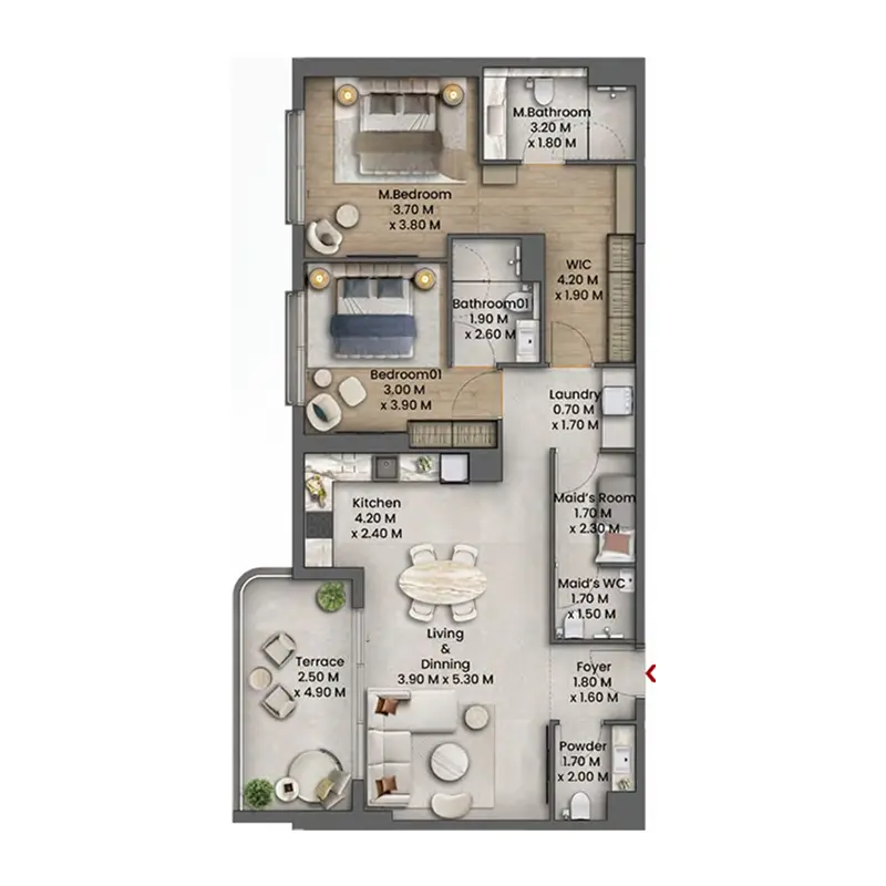 2,5 bedroom Apartments -  Talea