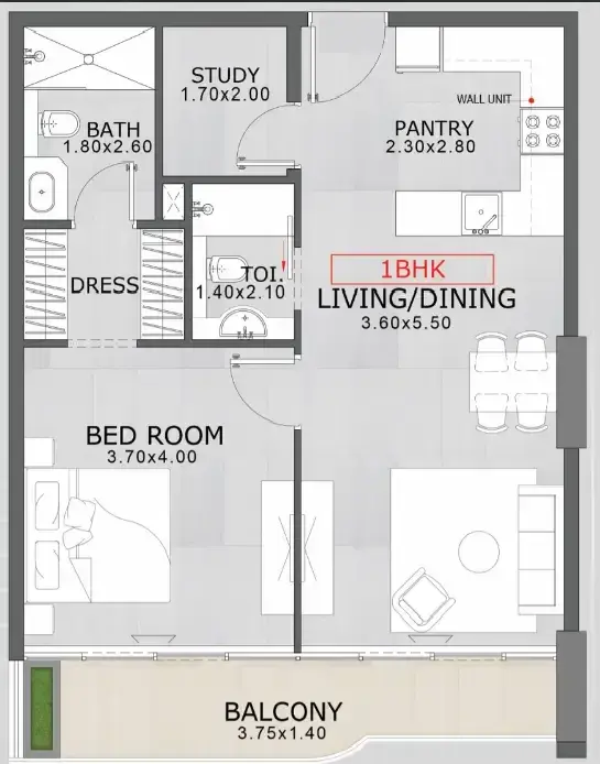 1.5 bedrooms apartments - Floarea Skies