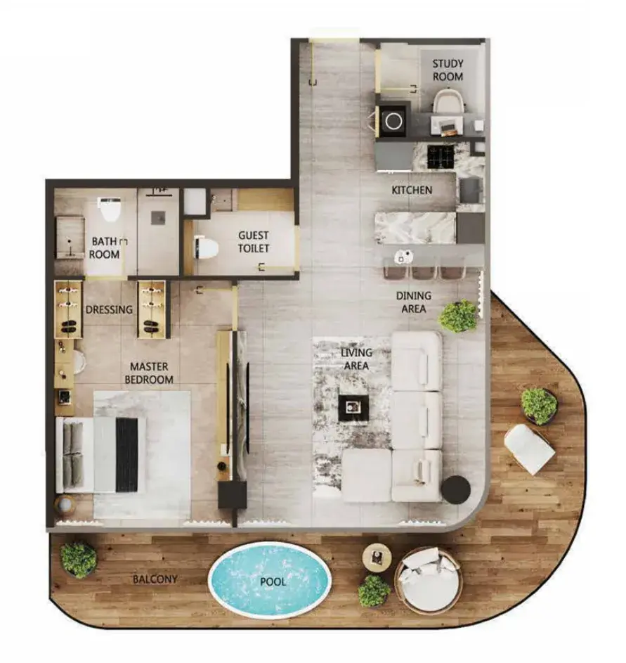 1 Bedroom apartments - Arya Residences