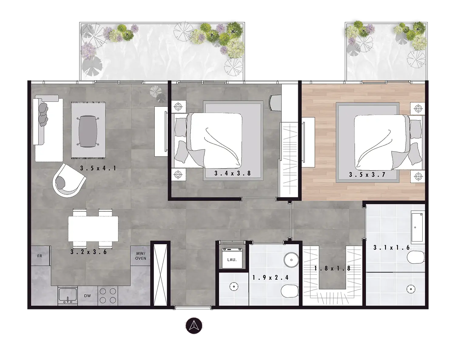 2 Bedrooms penthouse - The Autograph i Series Residence
