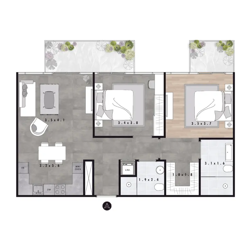 2 bedroom