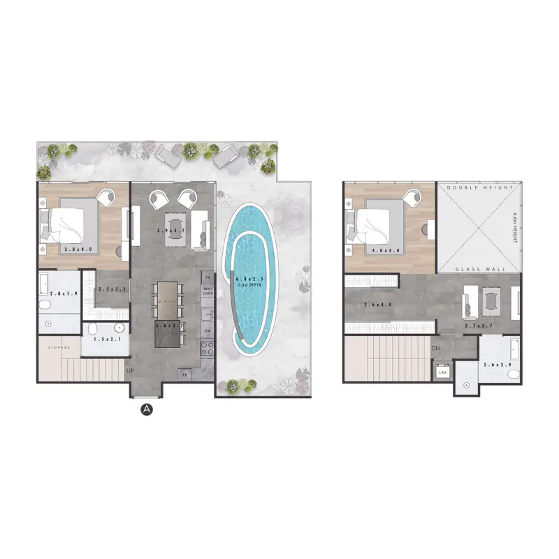 2 bedroom + pool