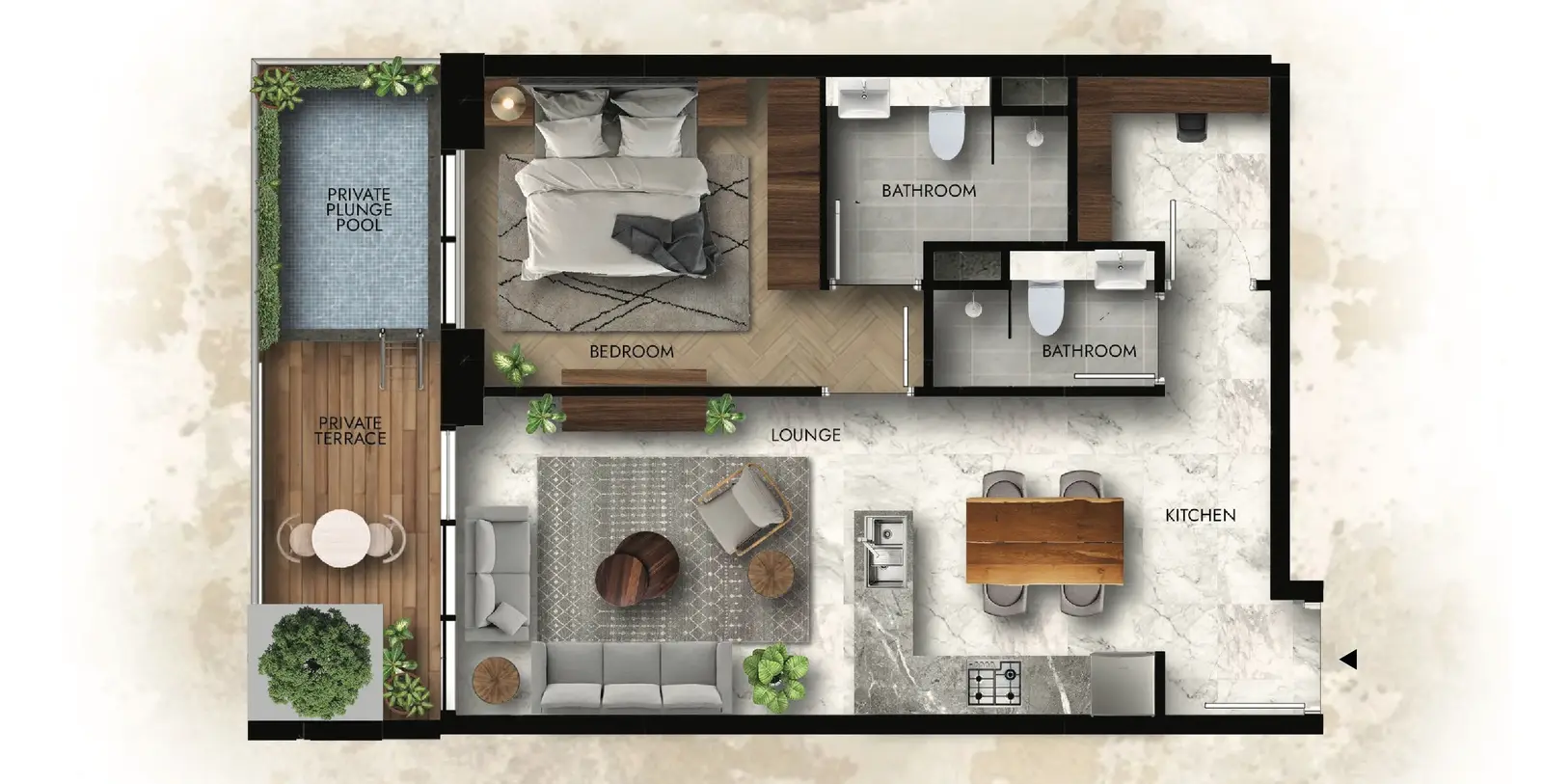 1 Bedroom apartments - Lucky Royale Residence