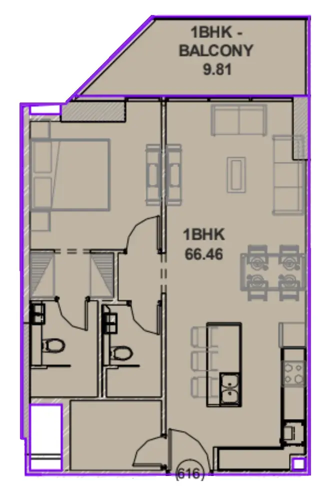 1 Bedroom apartments - Lucky Oasis Residence