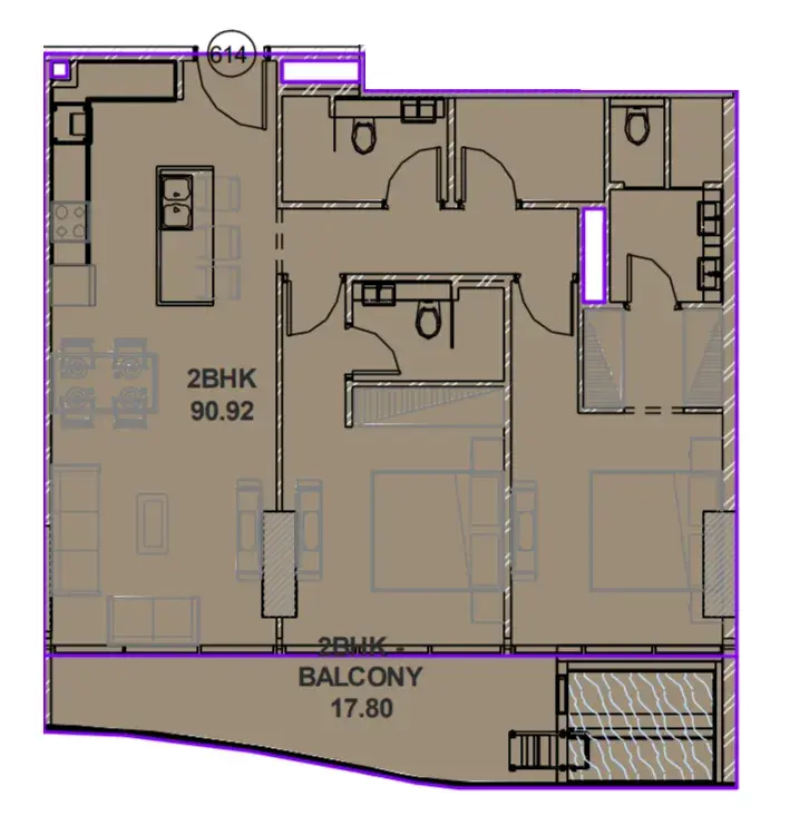 2 Bedrooms apartments - Lucky Oasis Residence
