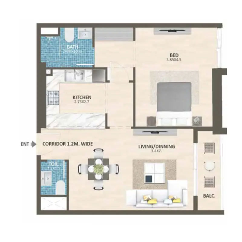 1 bedroom
