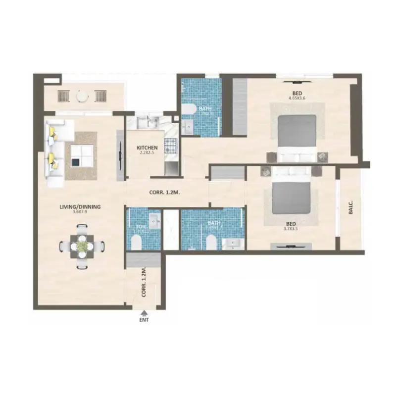 2 bedroom